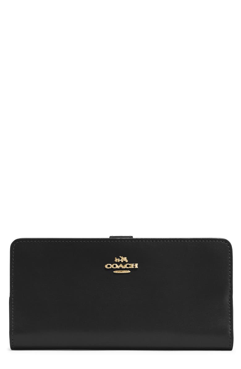 COACH Skinny Leather Wallet, Main, color, 