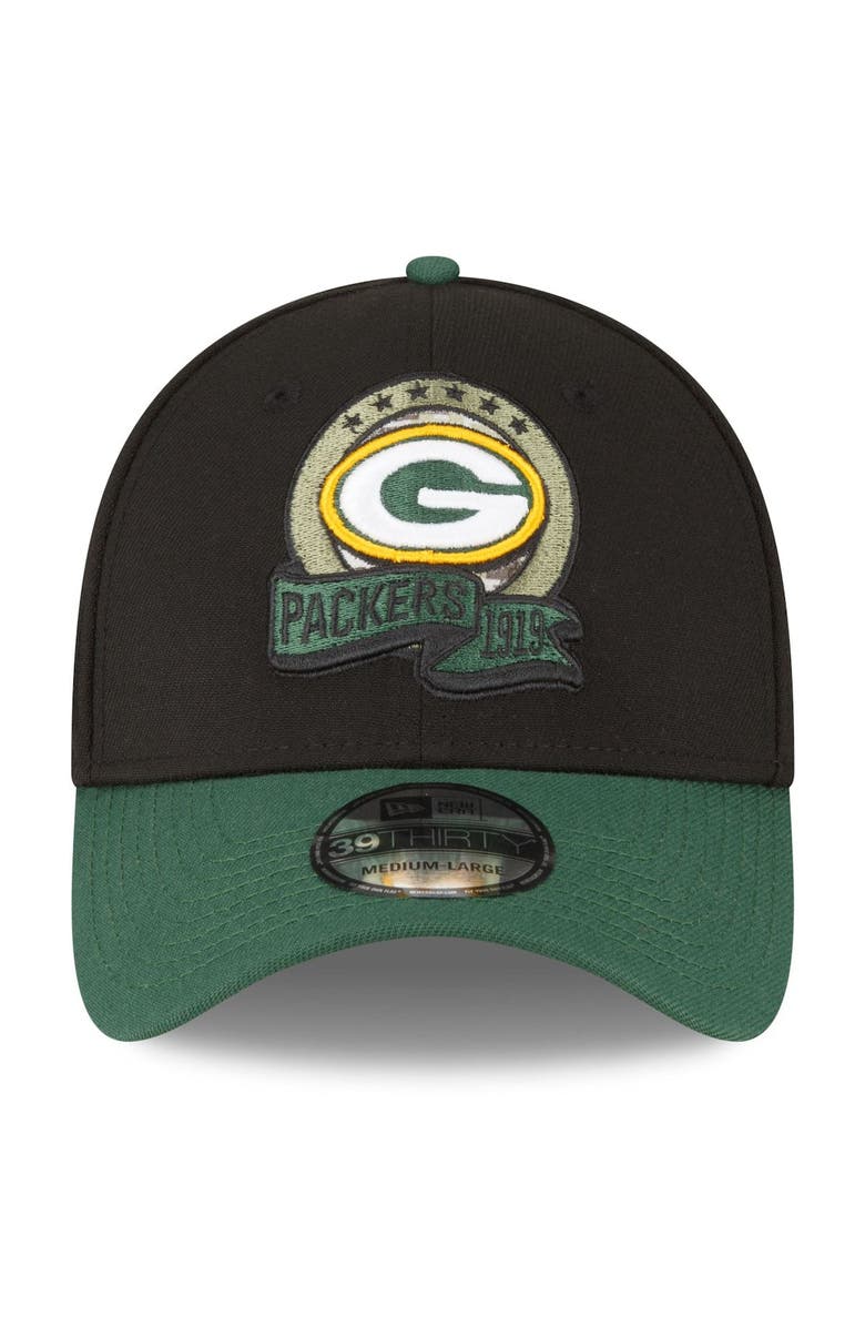 New Era Men's New Era Black Green Bay Packers 2022 Salute To Service 39THIRTY Flex Hat, Alternate, color,