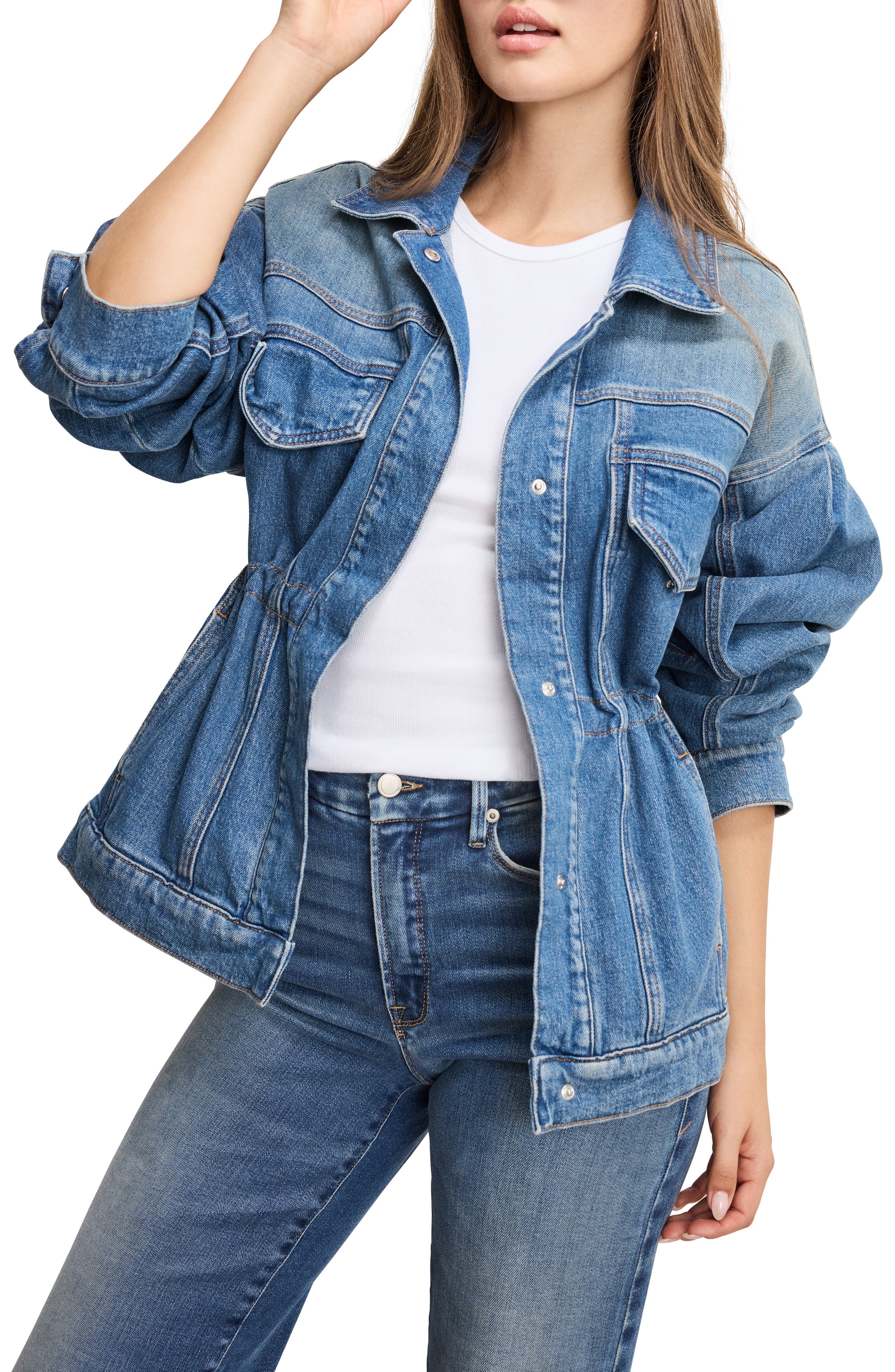 Good American Barrel Sleeve Denim Jacket