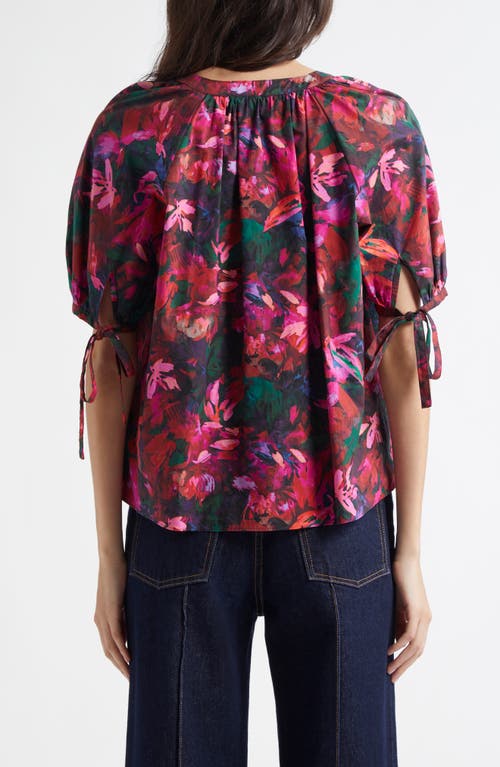 ULLA JOHNSON ULLA JOHNSON VIENNE FLORAL PRINT PUFF SLEEVE TOP