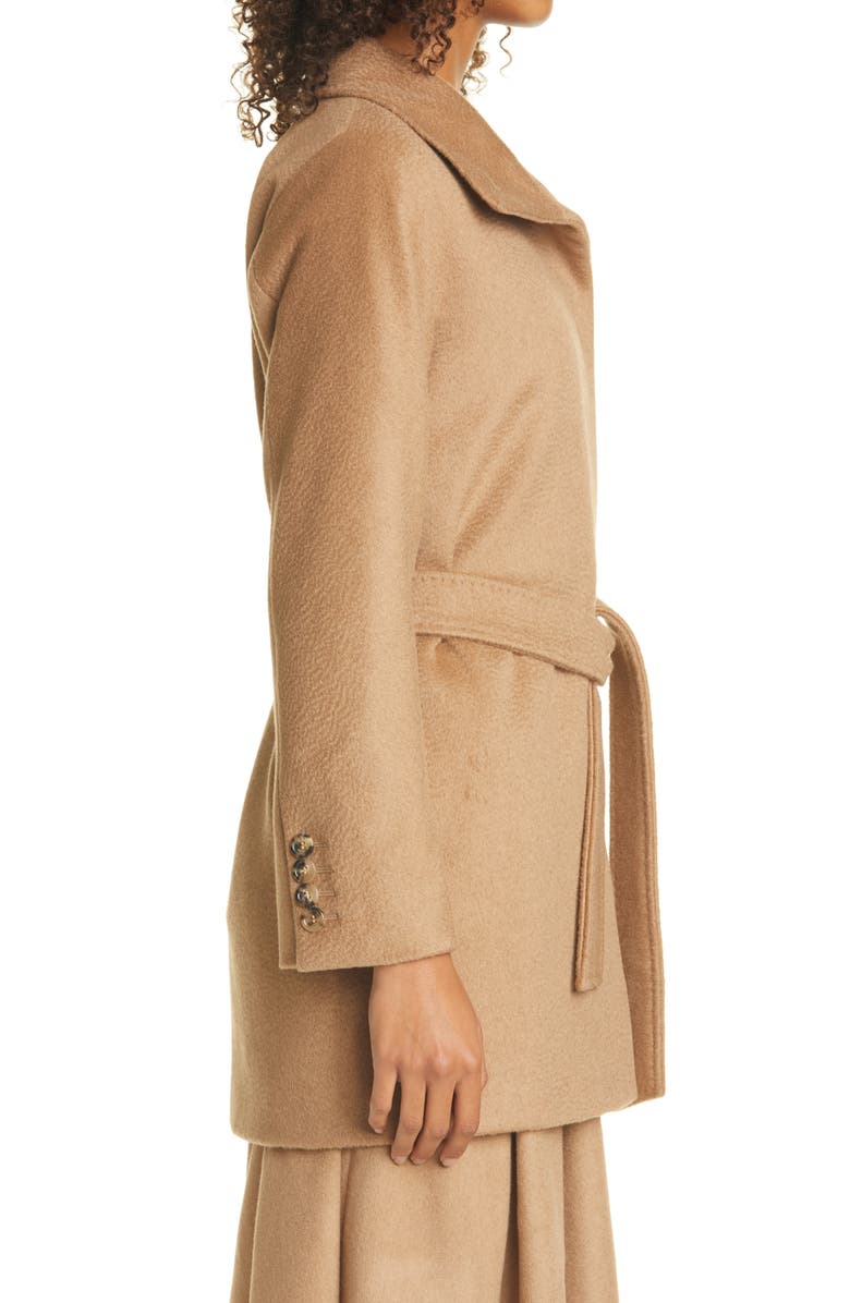 Max Mara Oliato Camel Hair Belted Coat, Alternate, color,