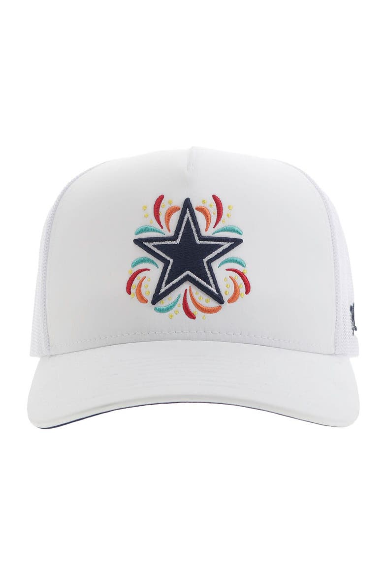 Men's HOOey  White Dallas Cowboys NFL Fiesta Adjustable Trucker Hat, Alternate, color, White