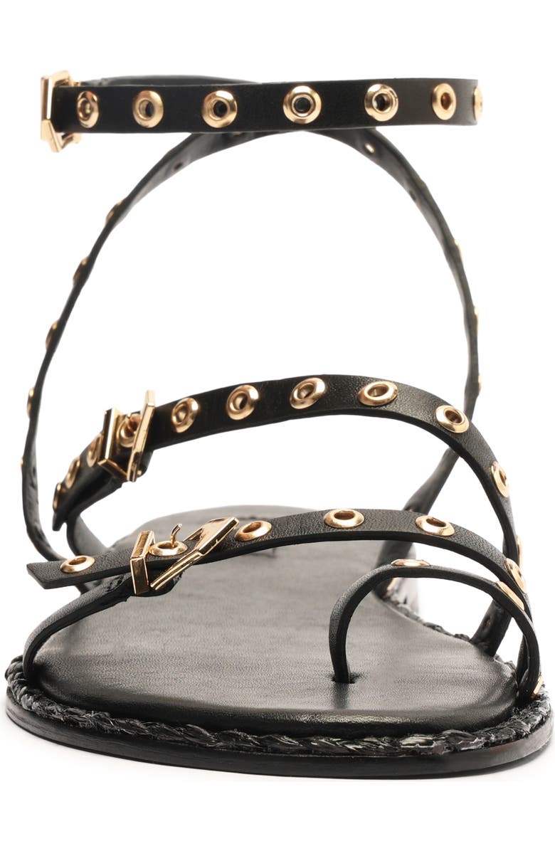 Schutz Annete Ankle Strap Snakeskin Embossed Sandal, Alternate, color,