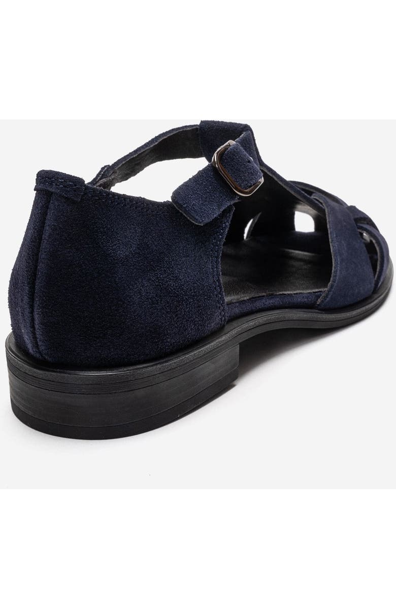 Forever & Always Shoes Dexara Leather Sandal, Alternate, color, Navy Suede