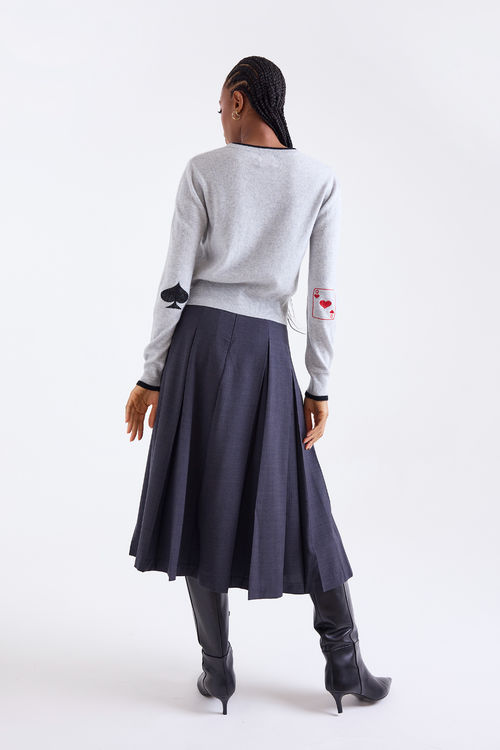 Brodie Pure Cashmere Queen Of Hearts Crew Neck Jumper