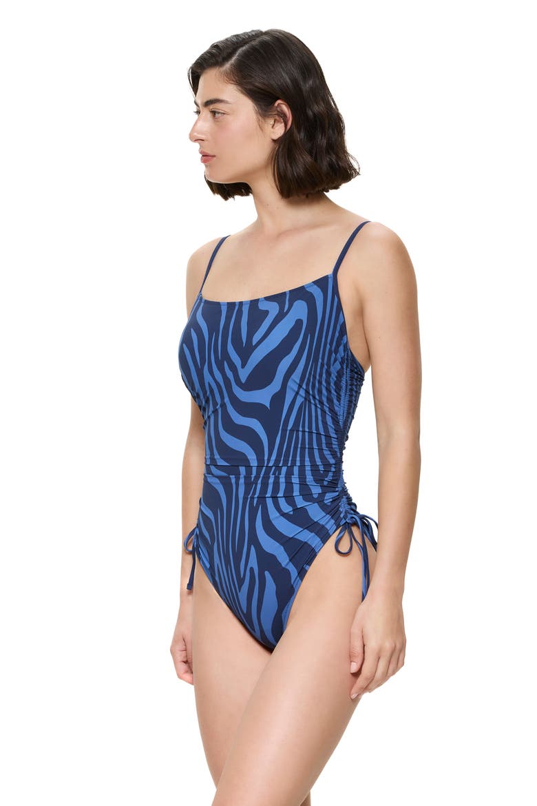 Tanzania C-Cup Square Neck One Piece Swimsuit, Alternate, color, Blue-Multi