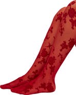 Free People Flocked Floral Tights