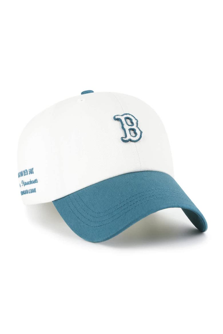 Men's '47 White/Teal Boston Red Sox Contemporary Tonal Clean Up Adjustable Hat, Alternate, color, White