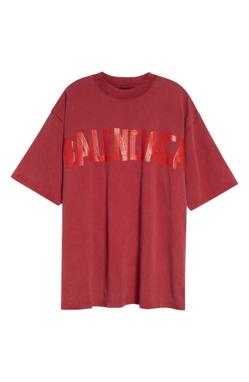 Balenciaga Medium Fit Tape Type Logo Graphic T-shirt In Raspberry