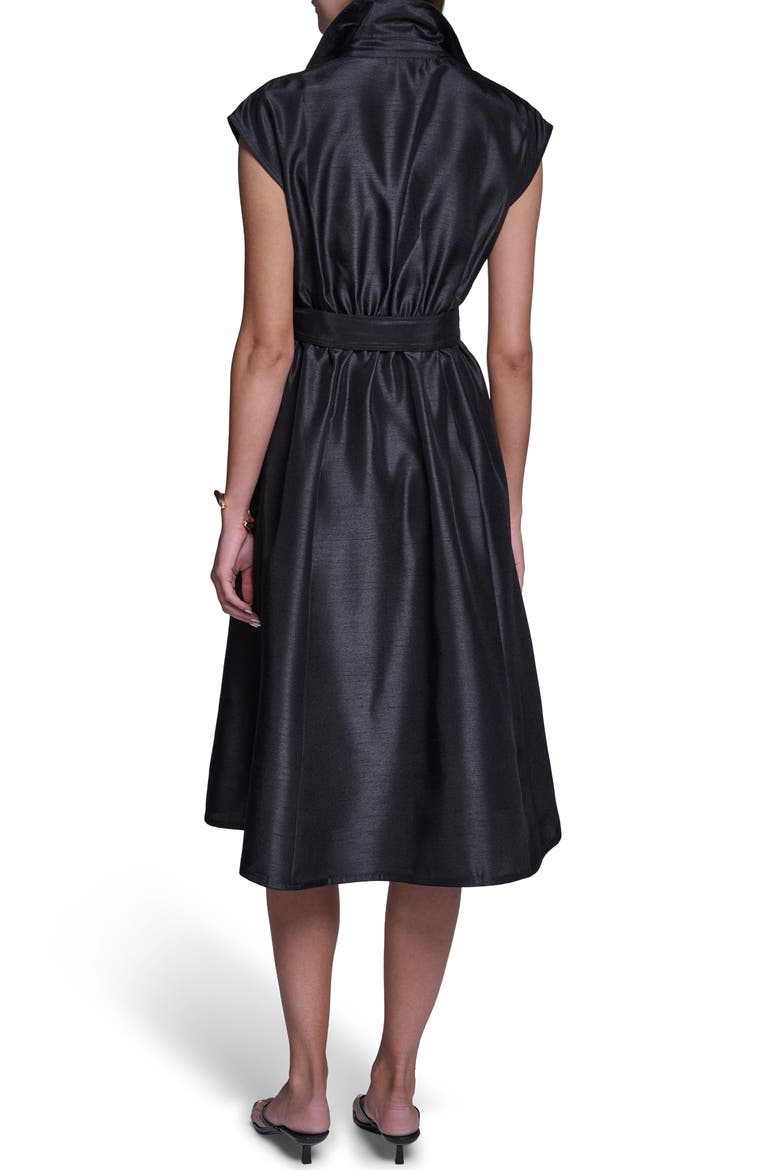 Appliqué Tie Waist Shirtdress, Alternate, color, BLACK