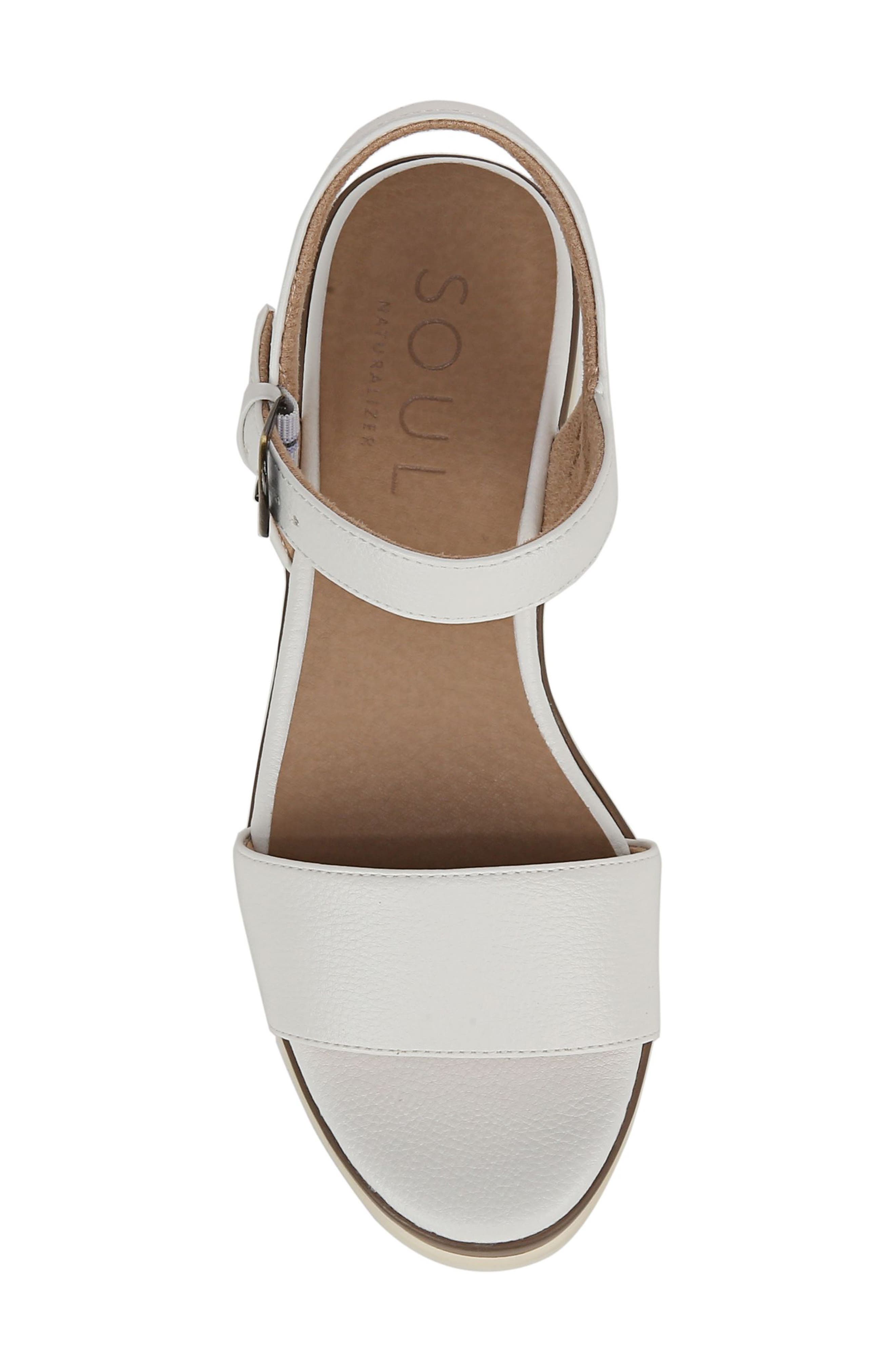 Graciela Wedge Sandal, Alternate, color, WHITE FAUX LEATHER