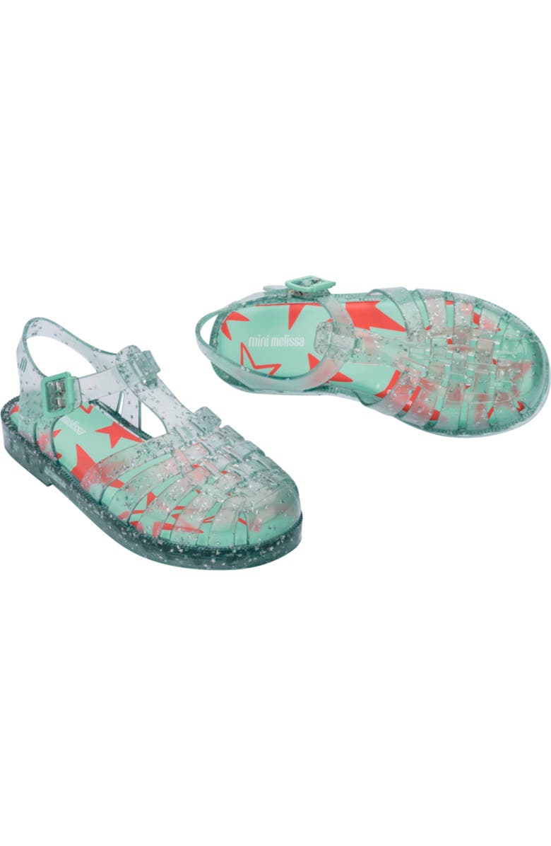 Melissa Kids' Possession Metallic Jelly Sandal, Alternate, color, Glitter Green