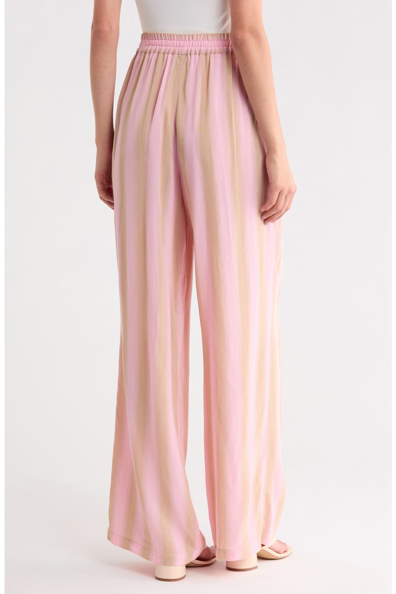 Wide Leg Striped Cotton Trousers, Alternate, color, PINK