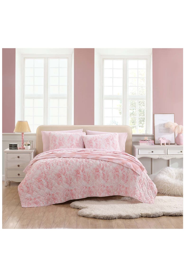 Butterfly Ombré Quilt & Sham Set, Alternate, color, PINK