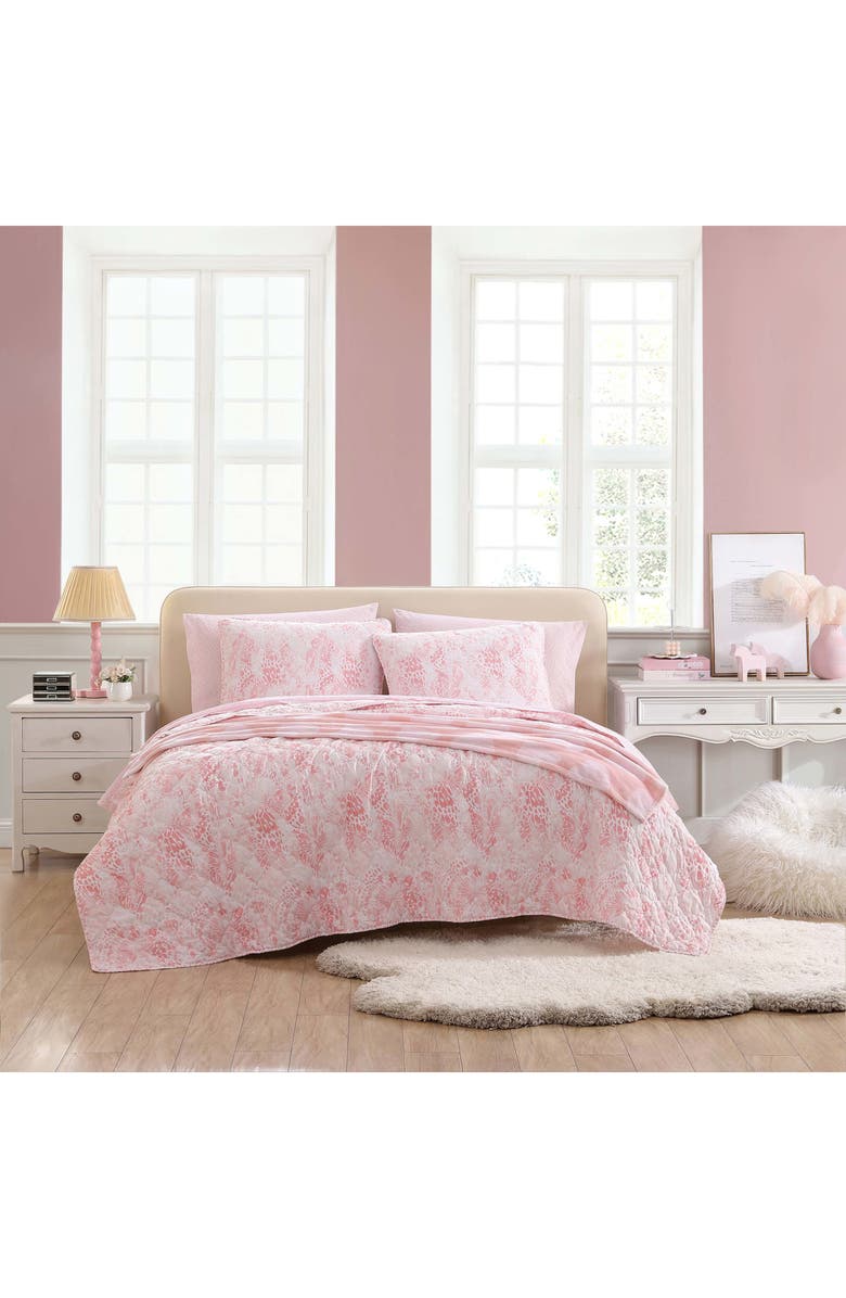 Betsey Johnson Butterfly Ombré Quilt & Sham Set, Alternate, color, Pink