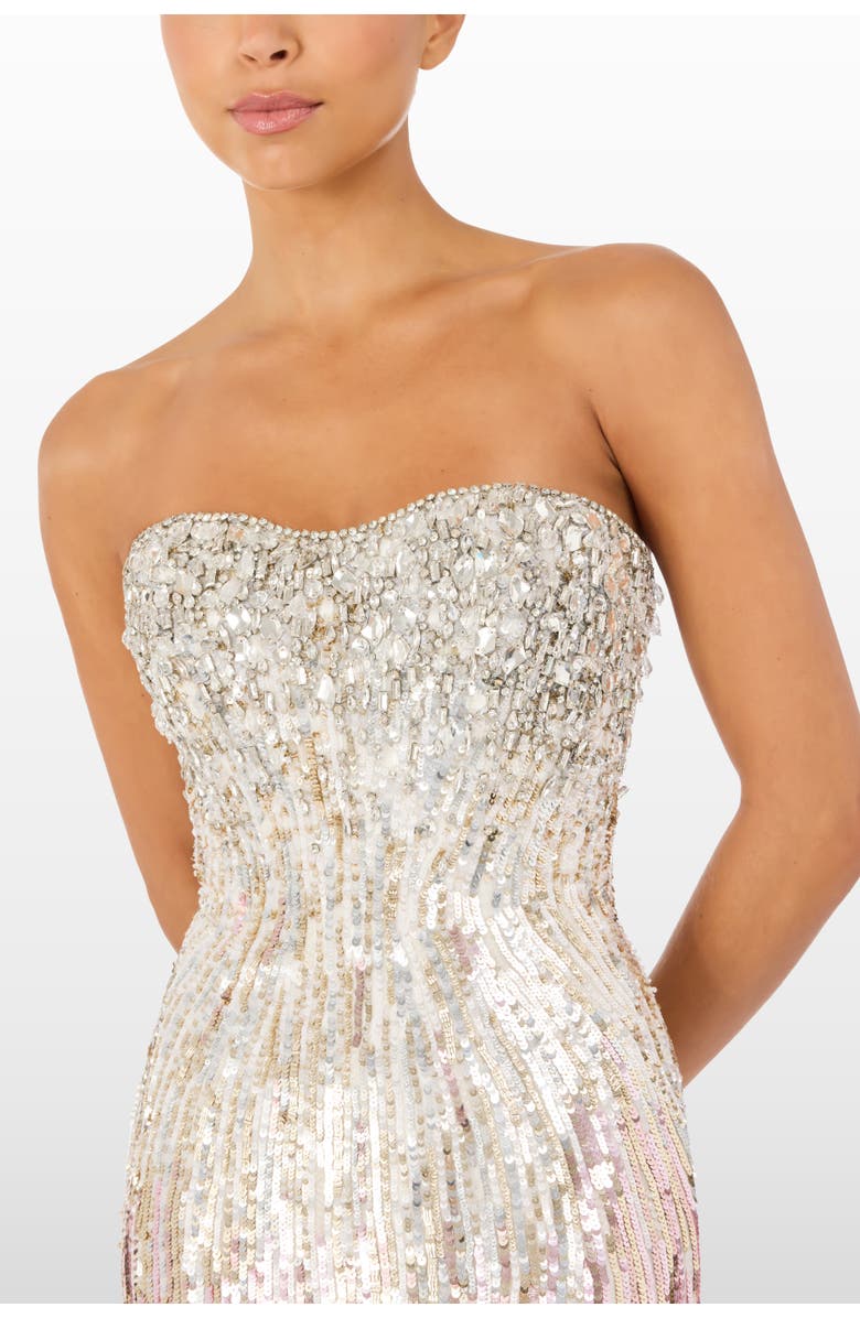 Jenny Packham Cesonia Embellished Strapless Maxi Dress, Alternate, color, Sugar