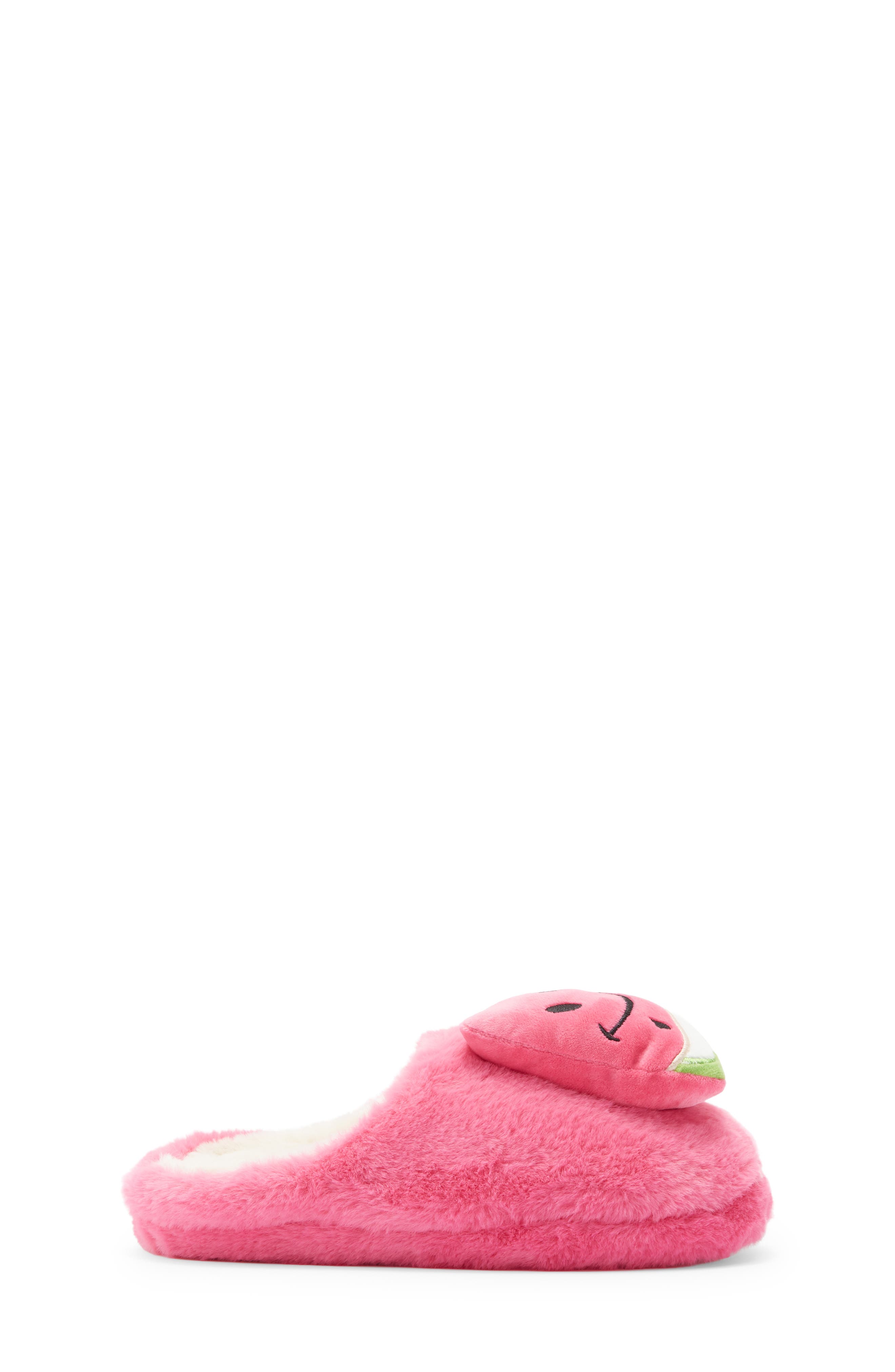 JOE BOXER Happy Watermelon Faux Fur Clog Slipper, Alternate, color, Watermelon
