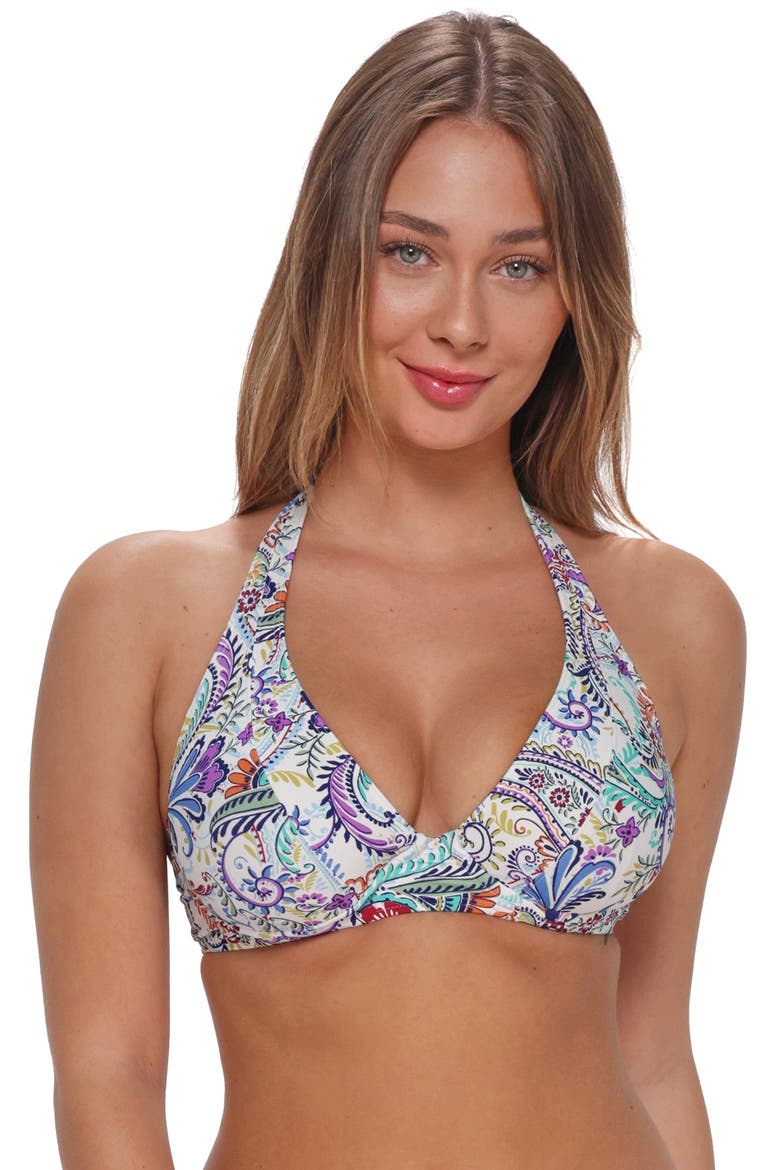 Muse Halter Bikini Swimsuit Top - D Cup, Alternate, color, TIDE POOL TWIST