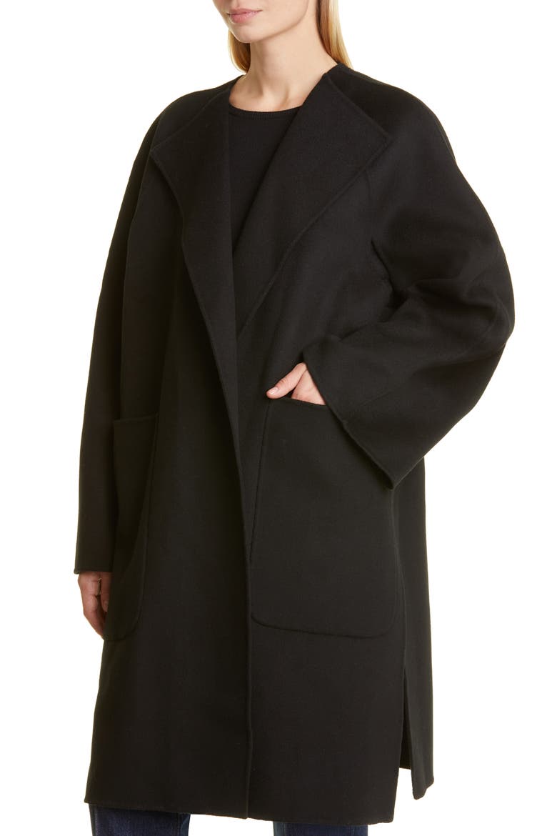 Totême Women's Doublé Wool Cape Coat, Alternate, color, BLACK