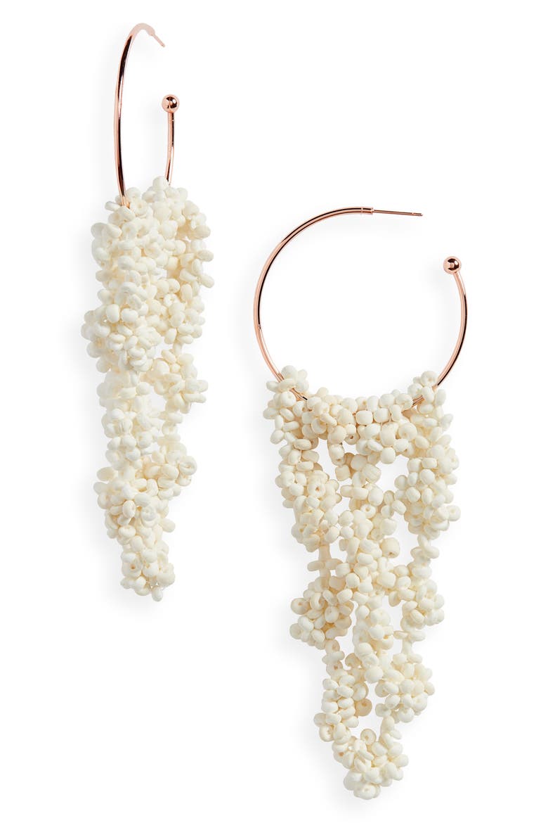 Rubell Hoop Earrings, Main, color, ECRU