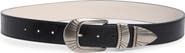 Vince Camuto Etched Metal Leather Belt