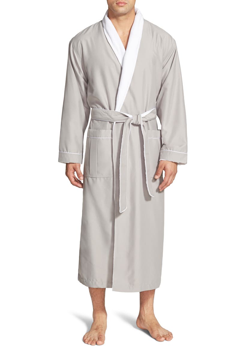 Fleece Lined Robe, Main, color, DOVE GREY