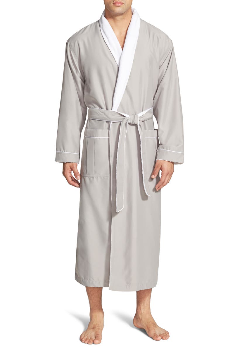 Majestic International Fleece Lined Robe, Main, color, Dove Grey