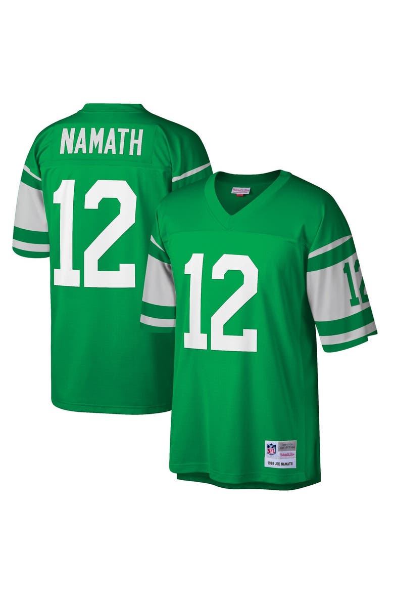 Men's Mitchell & Ness Joe Namath Green New York Jets Big & Tall 1968 Retired Player Replica Jersey, Main, color, Green