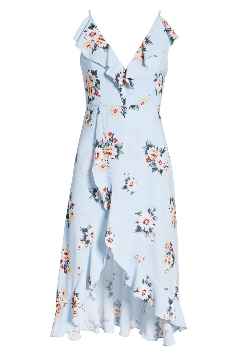 Ruffle Maxi Romper, Alternate, color, DUSTY BLUE PRINT