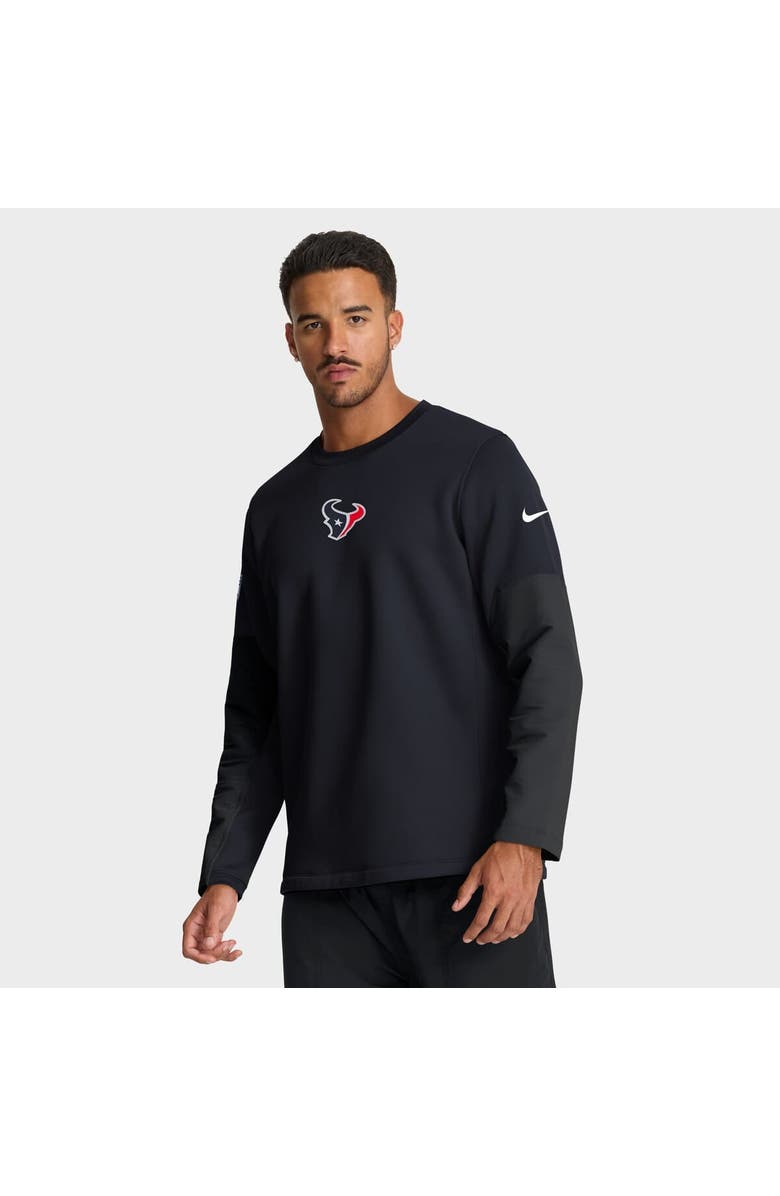 Nike Men's Nike Navy Houston Texans Sideline Coach Therma-FIT Long Sleeve T-Shirt, Main, color, Navy
