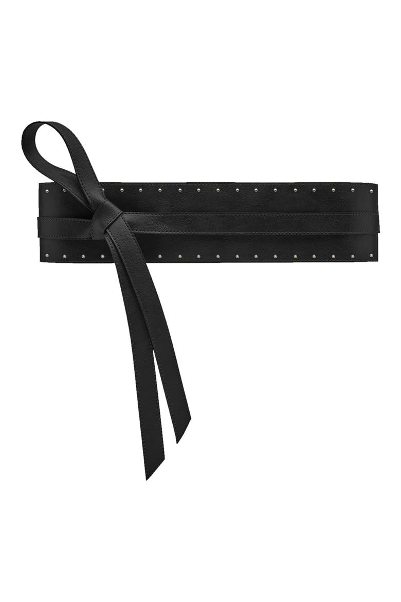 Wide Studded Wrap Belt, Main, color, BLACK