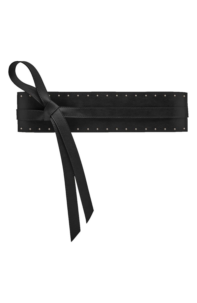 Marina Rinaldi Wide Studded Wrap Belt, Main, color, 