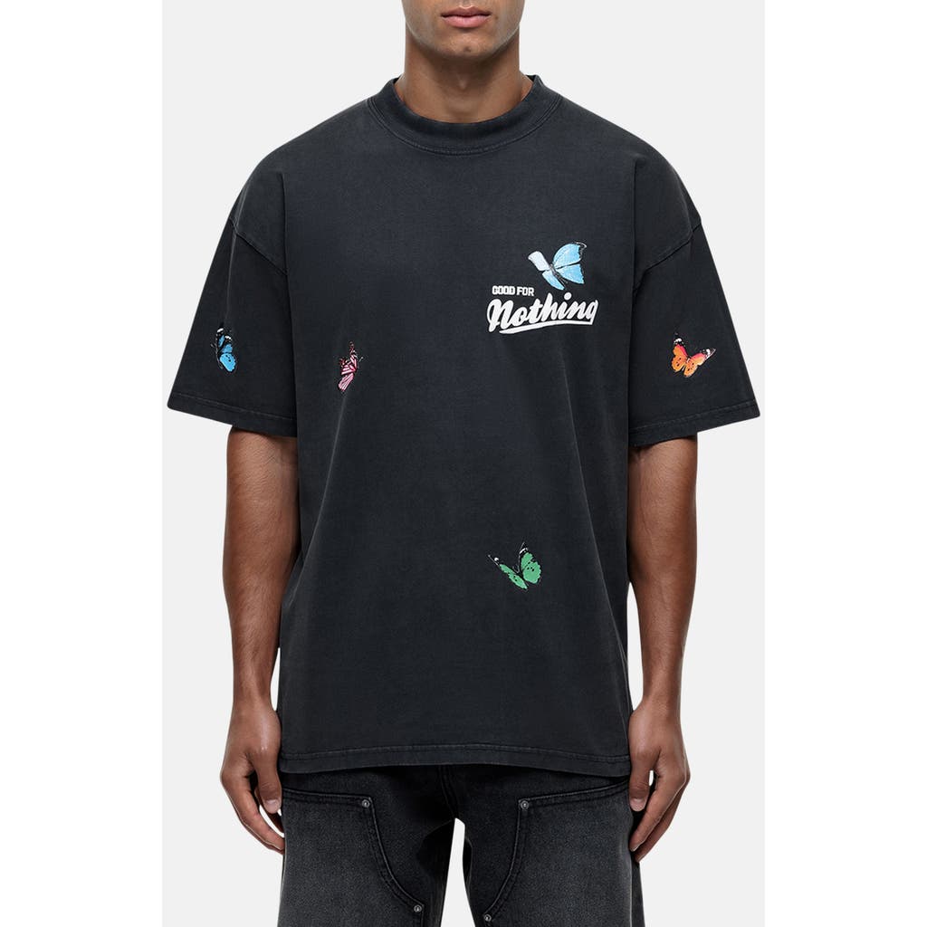 Good For Nothing Flight Butterfly Print Relaxed Tee In Blue
