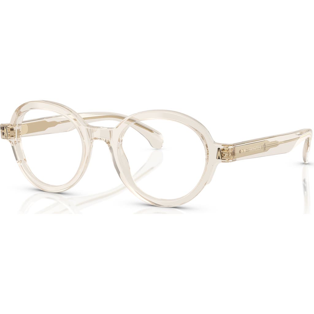 Moncler 47mm Round Optical Glasses In Brown