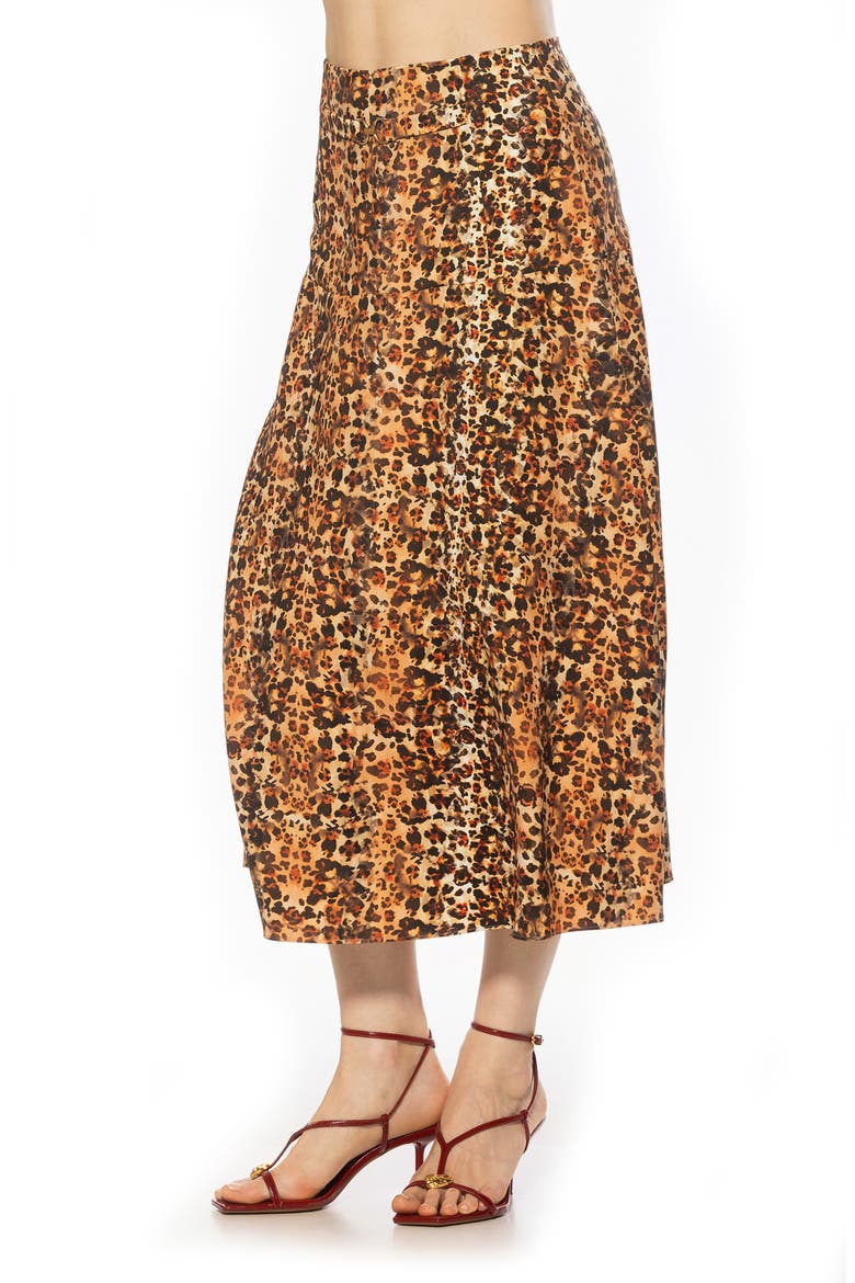 Esres Flared Midi Skirt, Alternate, color, LEOPARD