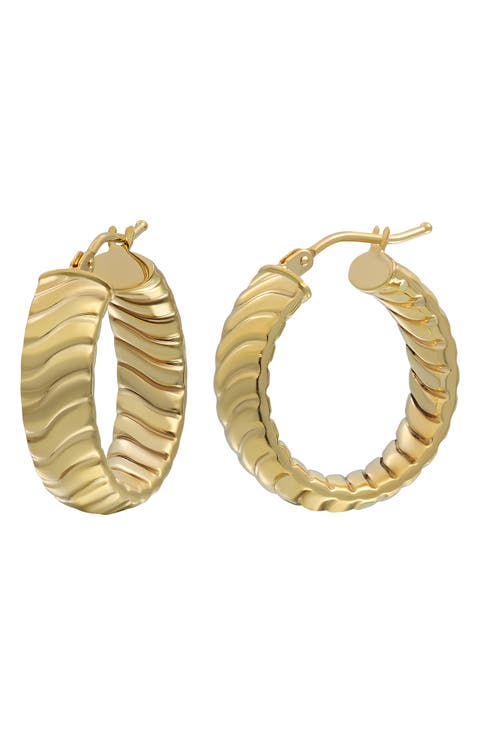 14K Gold Textured Hoop Earrings (Nordstrom Exclusive)