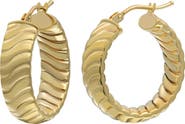 Bony Levy 14K Gold Textured Hoop Earrings