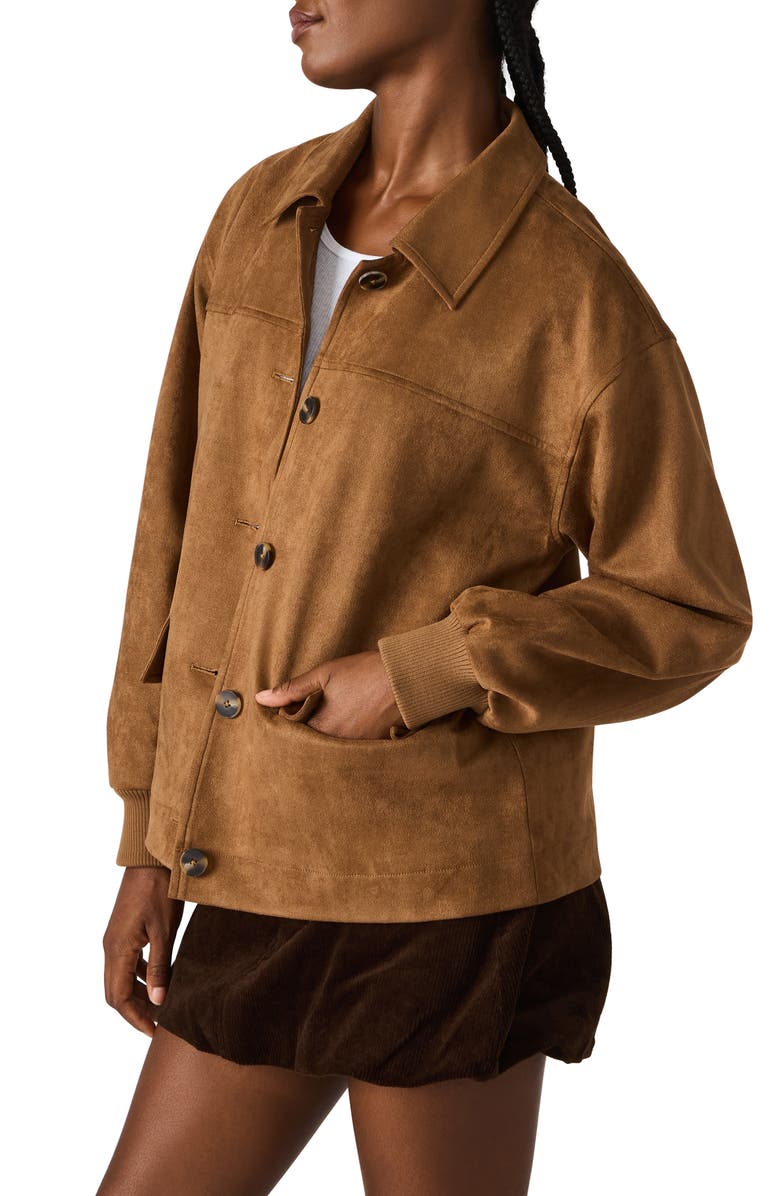 Steve Madden Faux Suede Jacket, Alternate, color, Toast