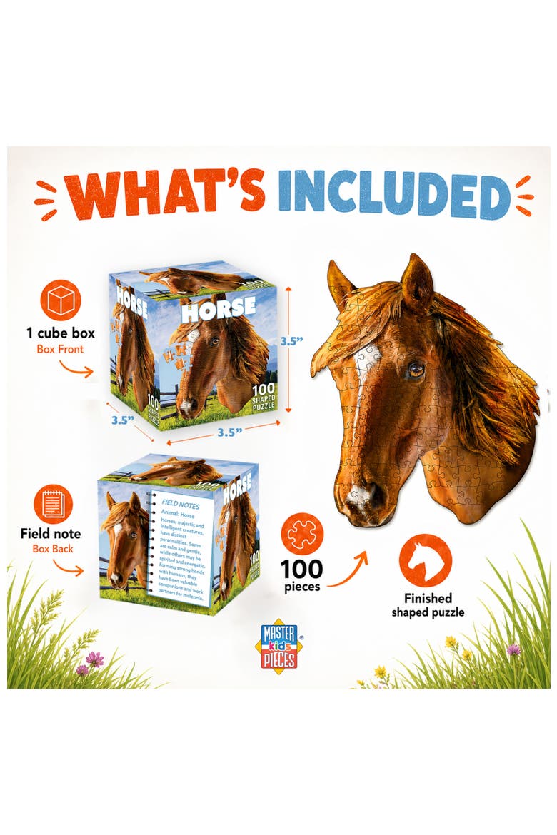 Horse 100 Piece Shaped Jigsaw Puzzle, Alternate, color, Multicolor