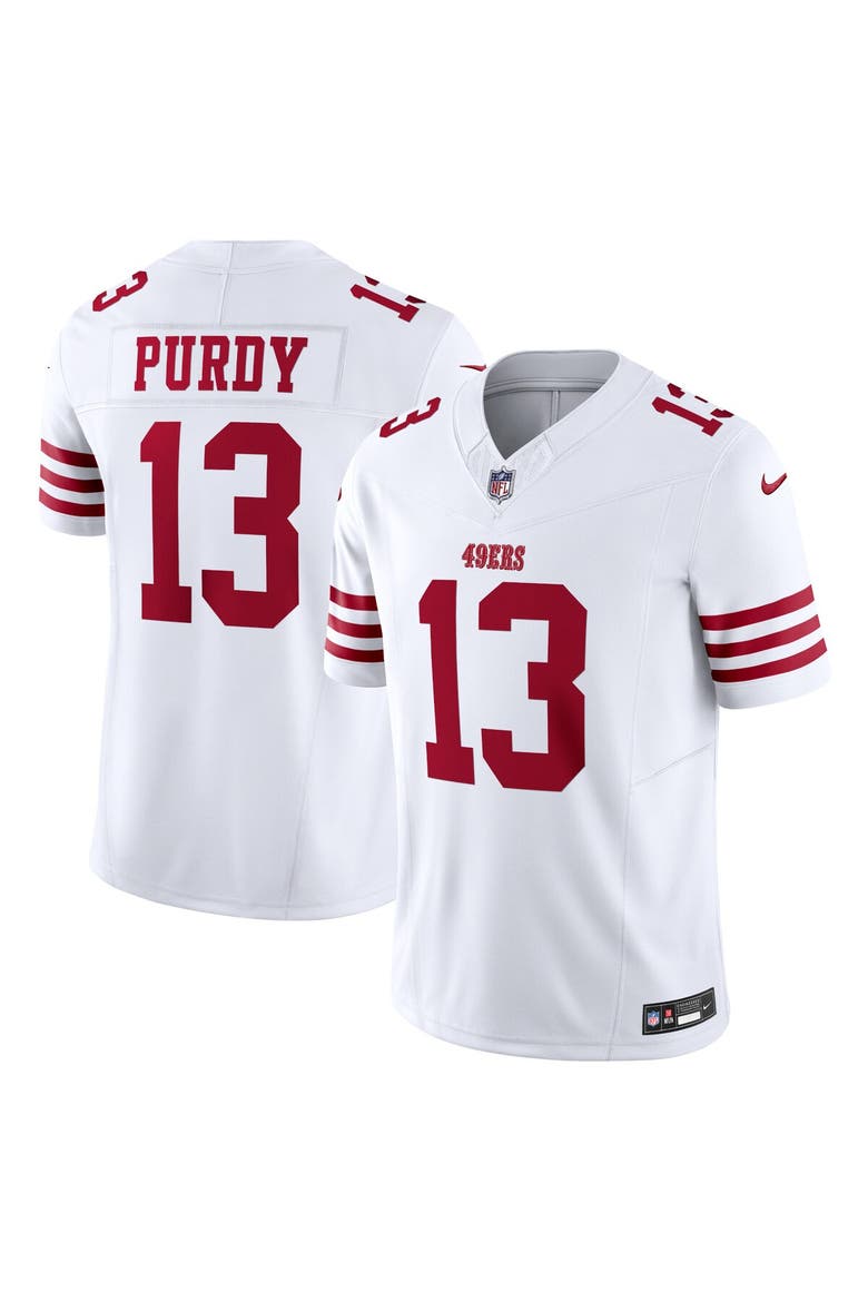 Men's Nike Brock Purdy White San Francisco 49ers Vapor F.U.S.E. Limited Jersey, Main, color, White