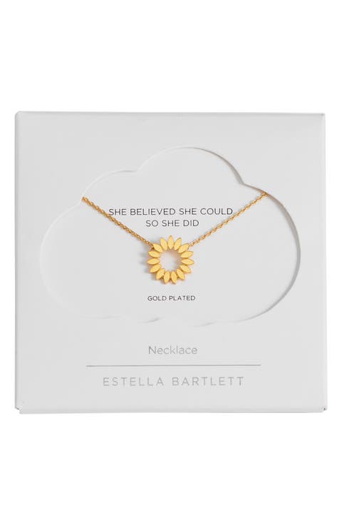 Modern Floral Pendant Necklace
