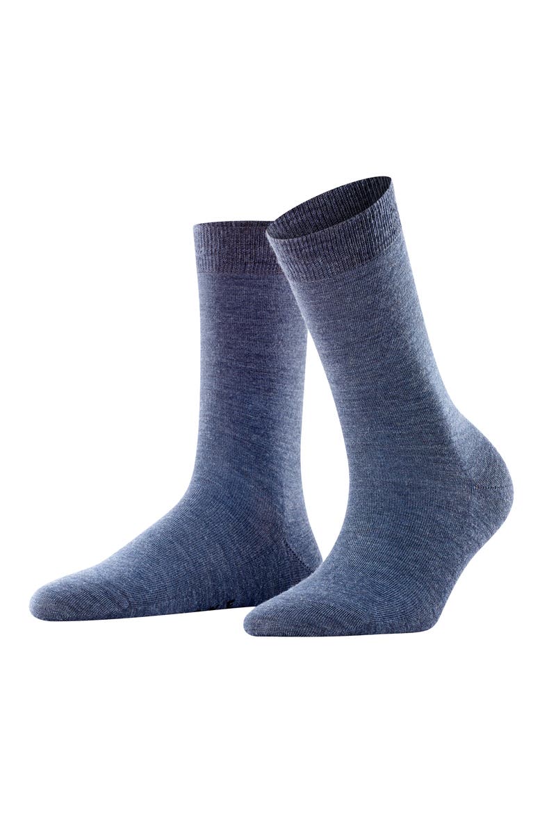 Soft Merino Crew Socks, Main, color, DARK BLUE MEL.
