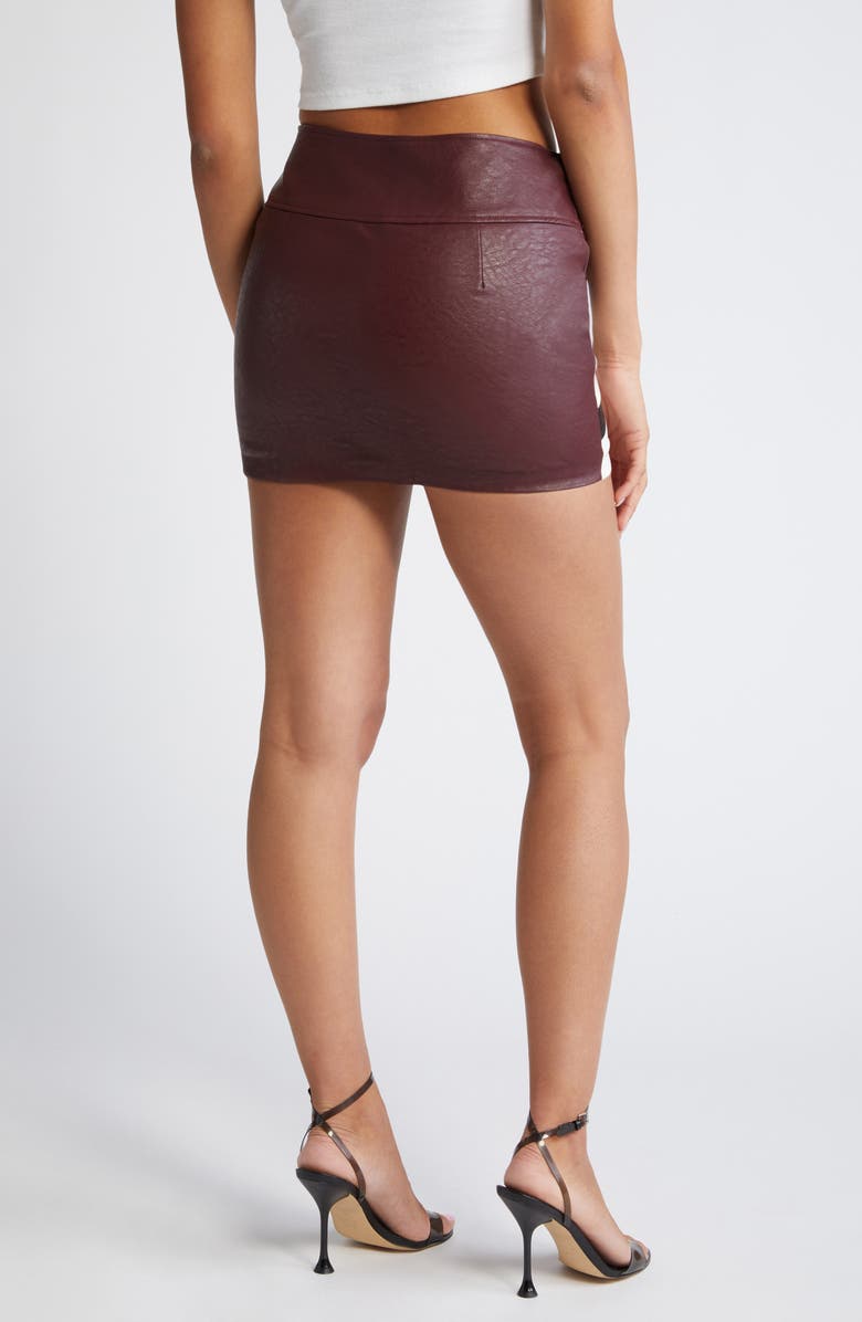 Mistress Rocks Faux Leather Miniskirt, Alternate, color, Hickory