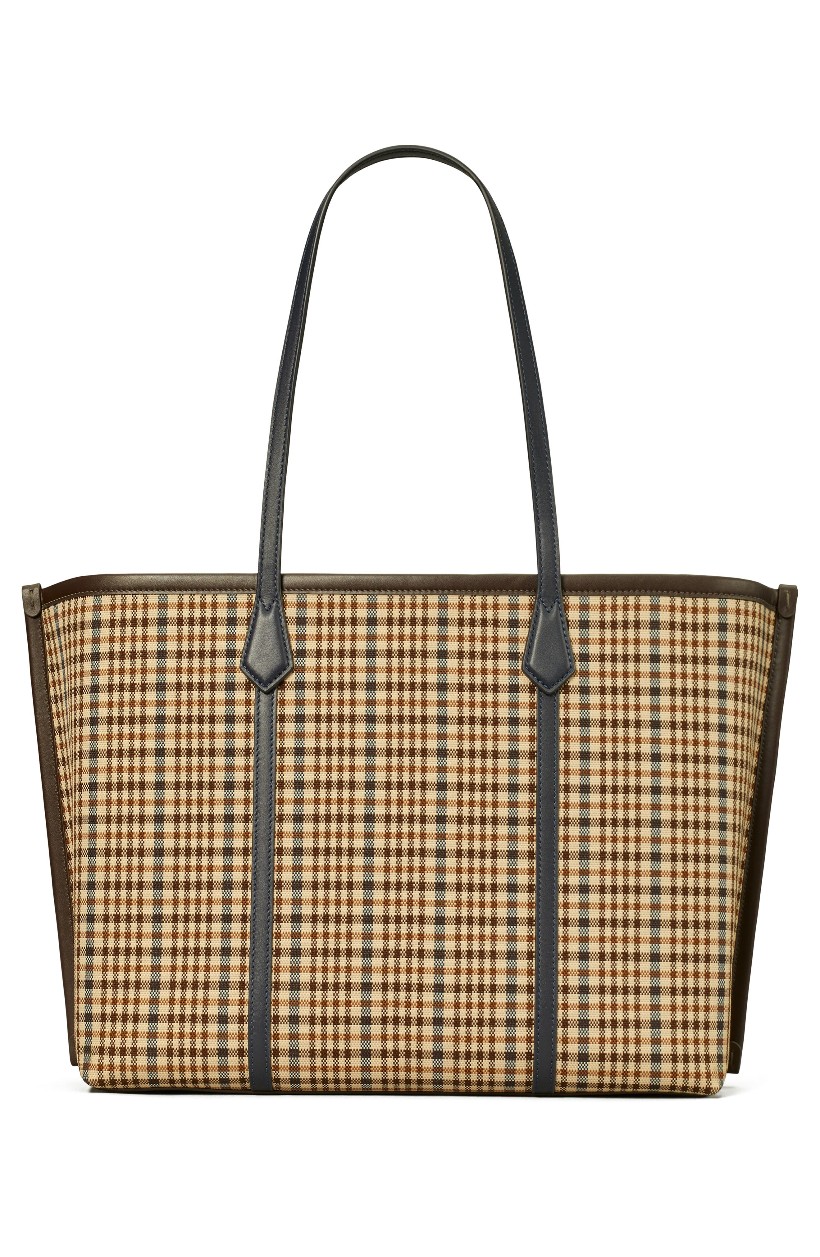 Tory Burch Perry Plaid Triple Compartment Tote, Alternate, color, 