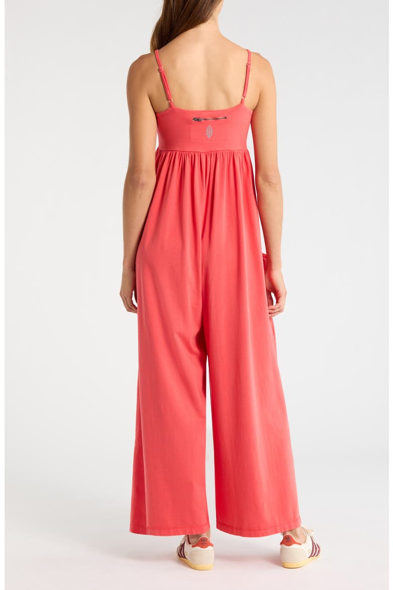 FP Movement Hot Shot Strappy Stretch Cotton Jumpsuit, Alternate, color, GRAPEFRUIT