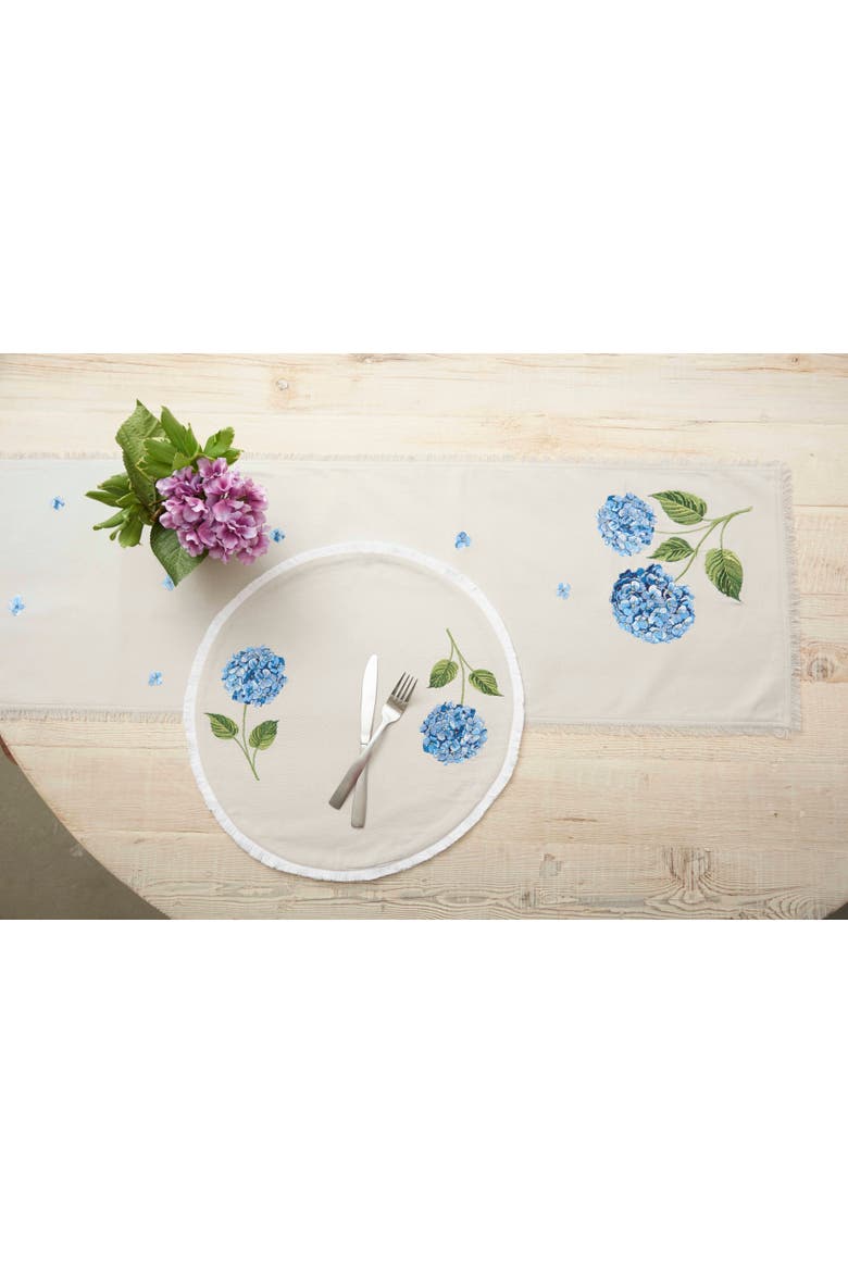 Summer Hydrangea Table Runner 14" x 72", Alternate, color, Beige