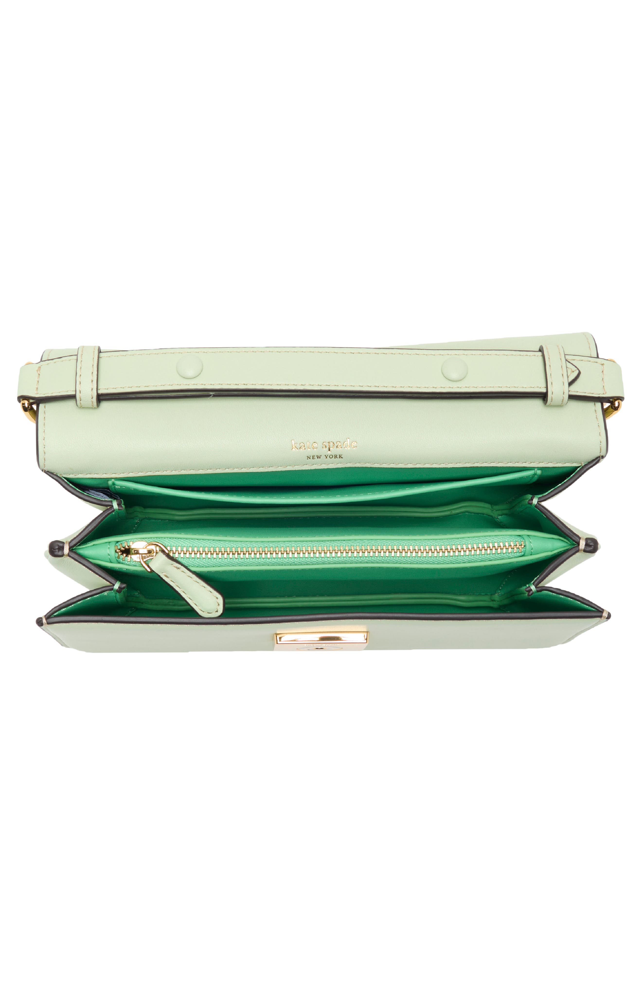 dakota small leather crossbody bag, Alternate, color, OAK MOSS