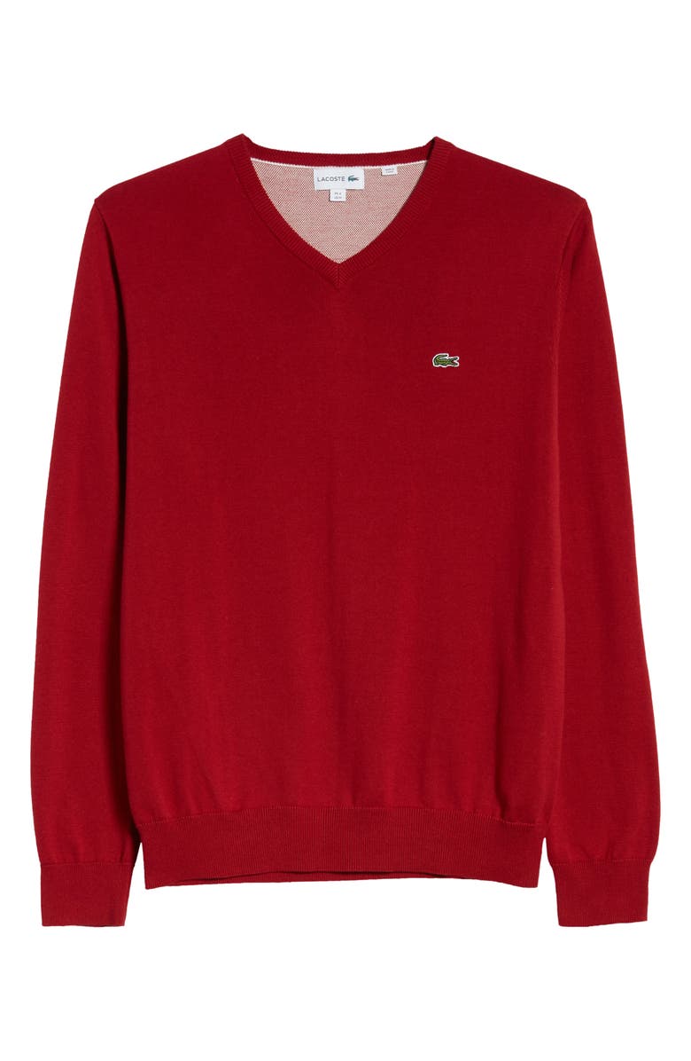 Lacoste Regular Fit V-Neck Sweater, Alternate, color, 