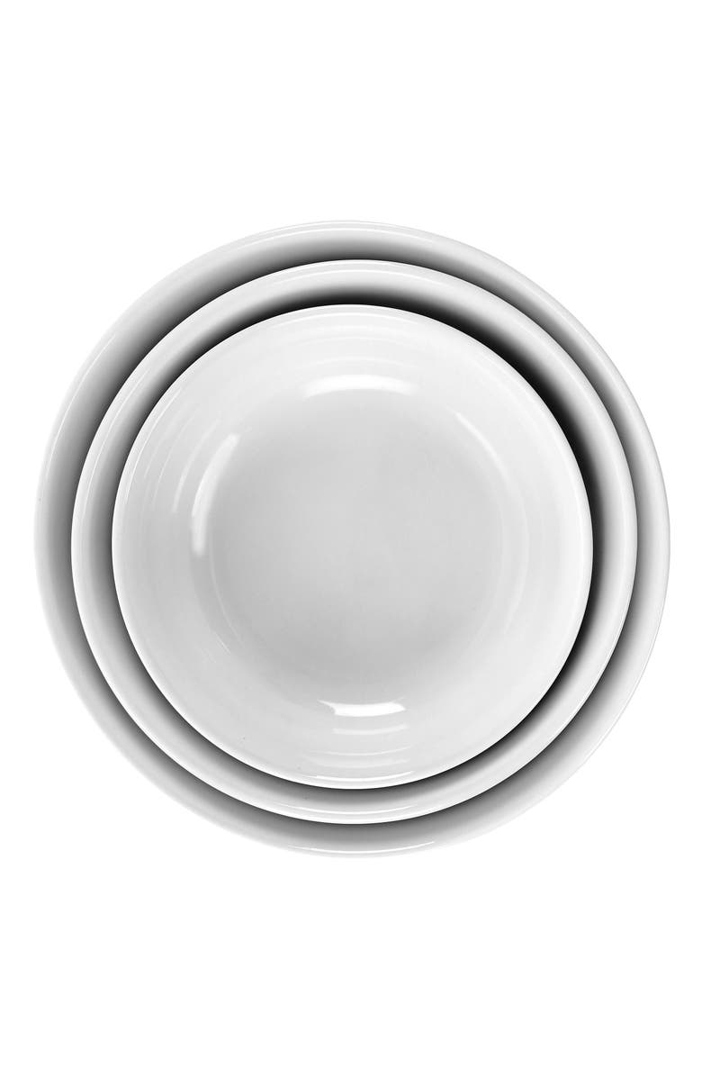 Gibson Elite 4 Piece Bowl Set with Metal Rack, Alternate, color, White