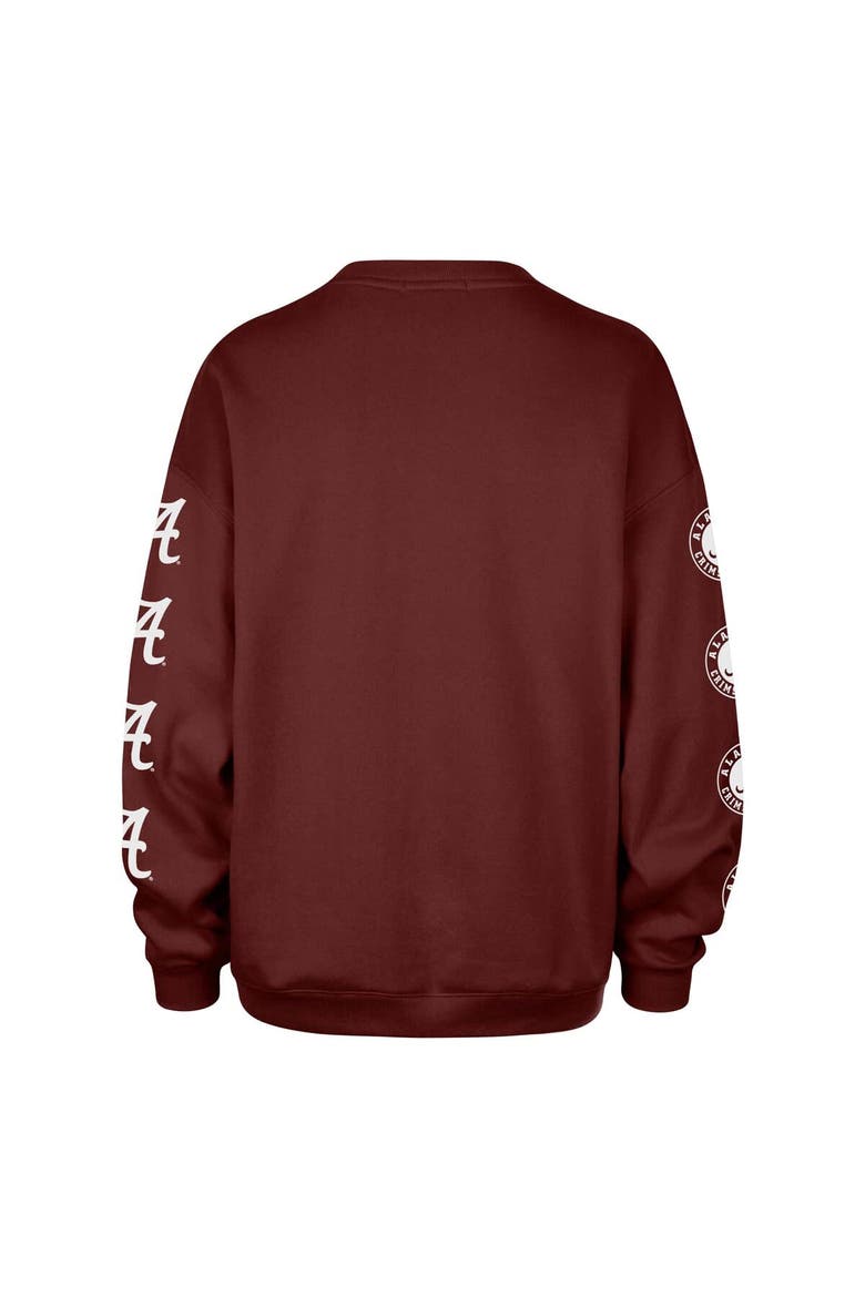 Women's '47 Crimson Alabama Crimson Tide Go Big Oversized Pullover Sweatshirt, Alternate, color, Crimson